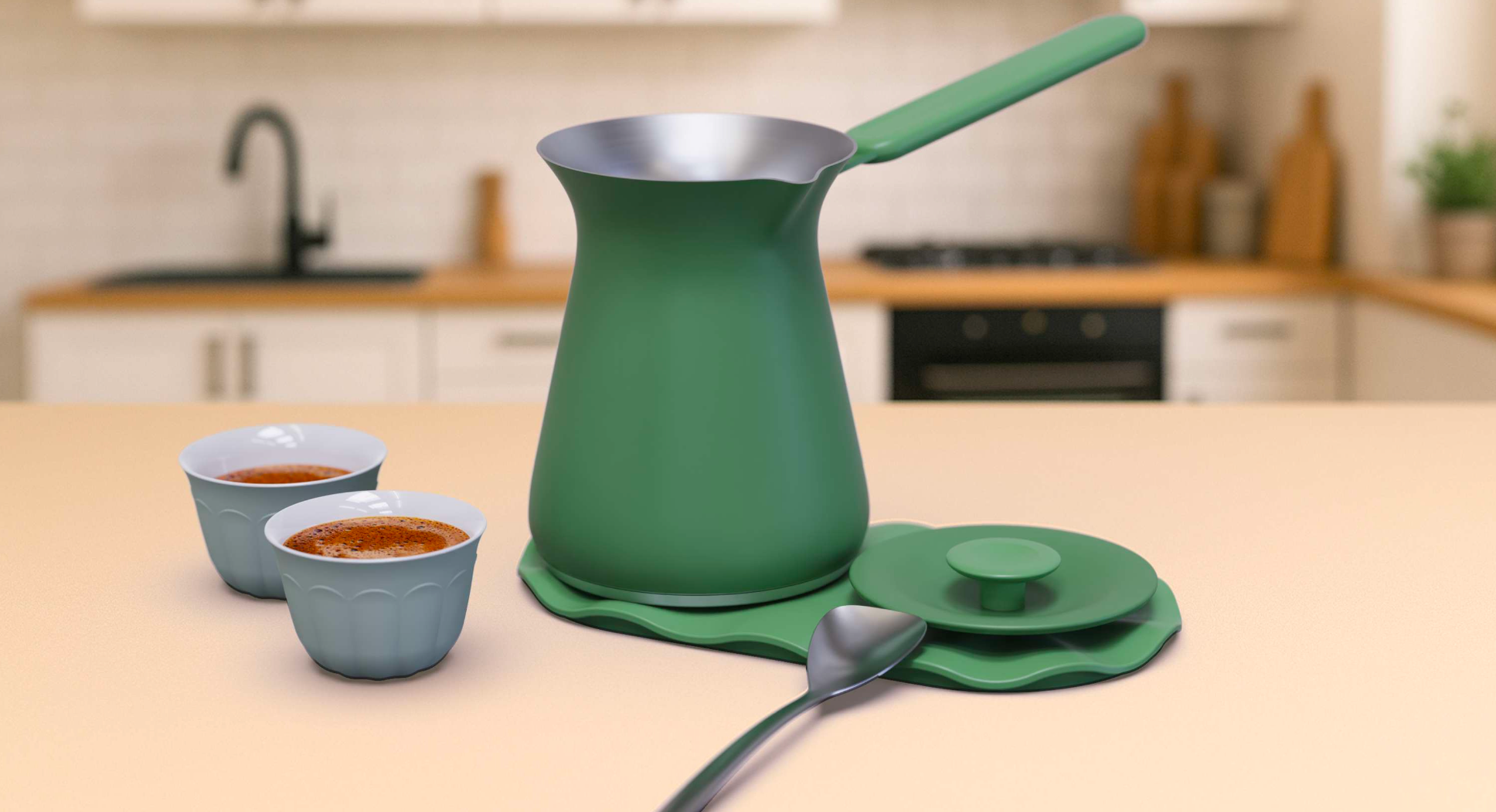 Small Pot + Large Trivet + 6 Cups + Scoop